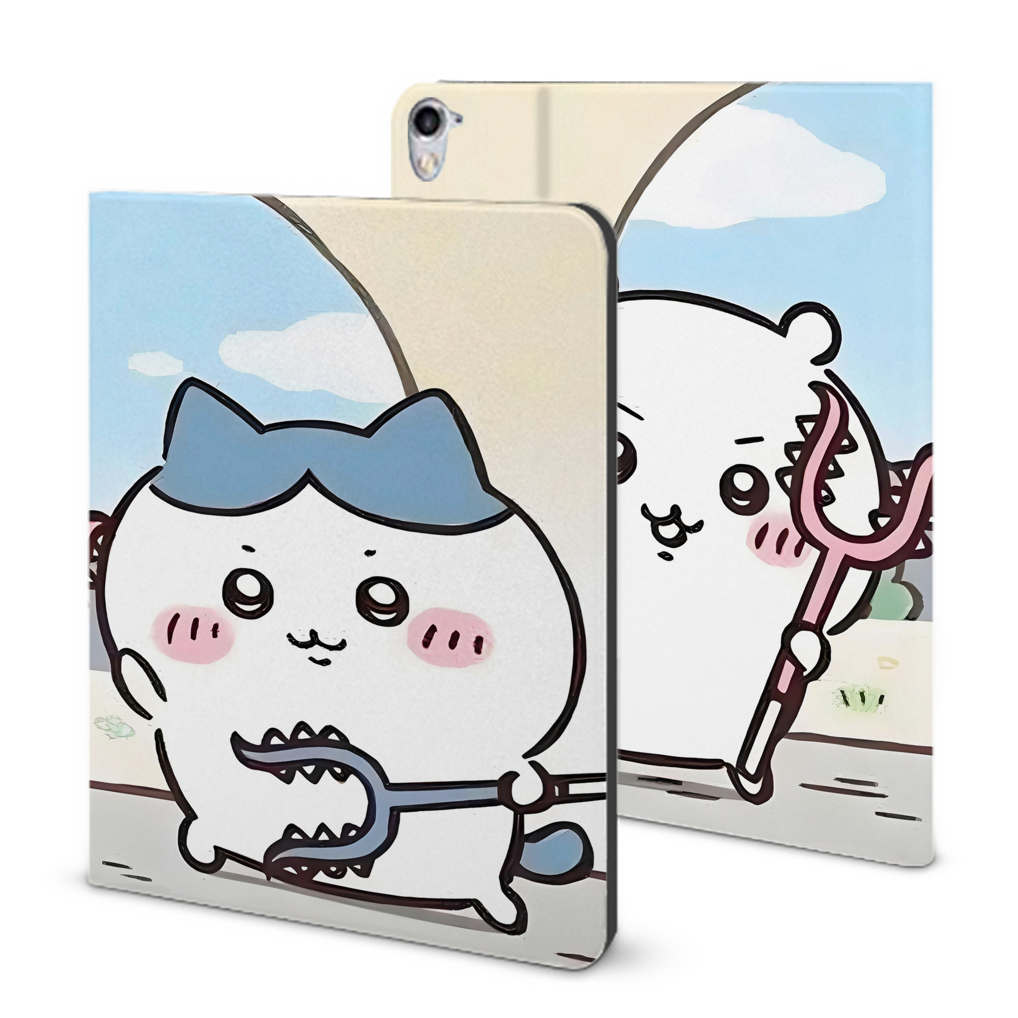 （画像用） ちいかわ Chii-kawa IPad ケース ブック型 PUレザー TPU 耐衝撃 軽量 薄型 ペン収納なし 全面保護 IPad 各モデル対応
